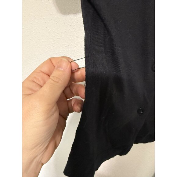 Decree Black S/S Sweater with Tie Button Front Womans S - Picture 3 of 4